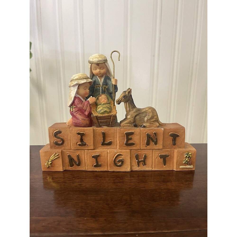 St Nicholas Square Multicolored “Silent Night” Block Set Nativity Holy Family